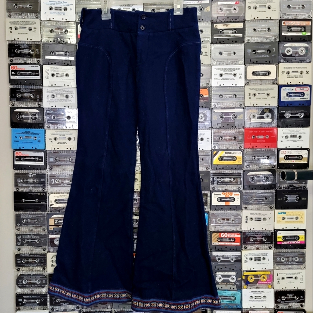 Vintage 1970s Children's Wool Bell Bottoms